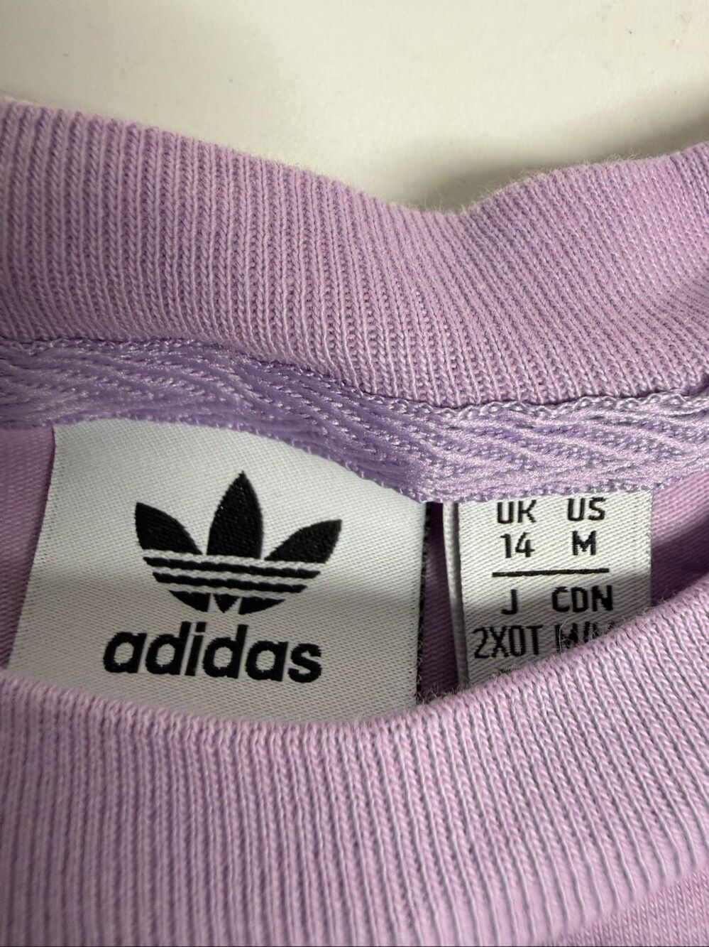 Adidas Trefoil Logo Lavender Purple Cotton Blend T Shirt Size M - Picture 4 of 10